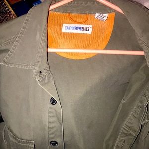 Army jacket vintage long sleeve removable sleeves